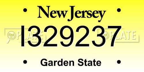 I329237 New Jersey License Plate