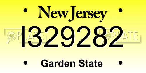 I329282 New Jersey License Plate