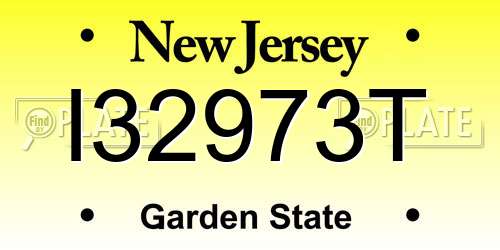 I32973T New Jersey License Plate