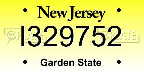 I329752 New Jersey License Plate