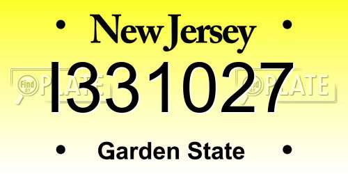 I331027 New Jersey License Plate