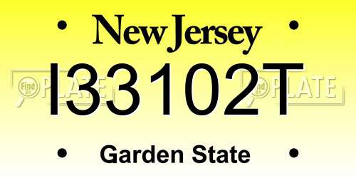 I33102T New Jersey License Plate