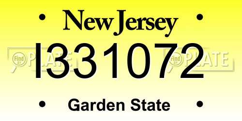 I331072 New Jersey License Plate