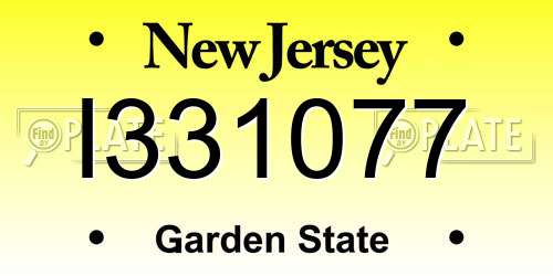 I331077 New Jersey License Plate