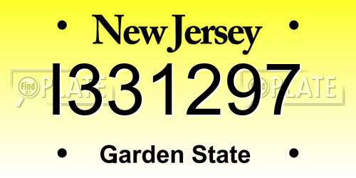 I331297 New Jersey License Plate