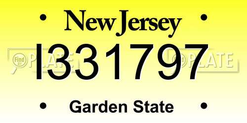 I331797 New Jersey License Plate