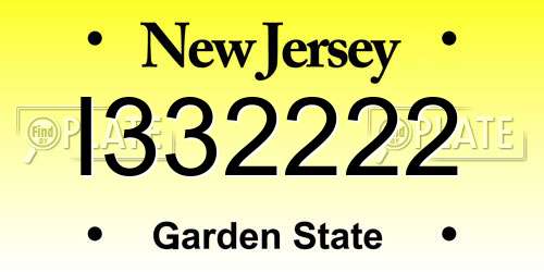I332222 New Jersey License Plate