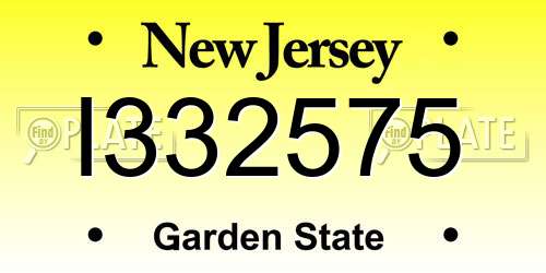 I332575 New Jersey License Plate