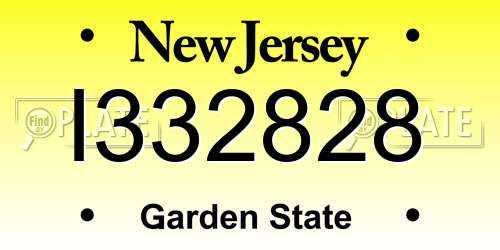 I332828 New Jersey License Plate