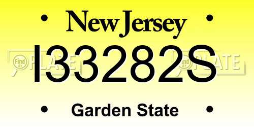 I33282S New Jersey License Plate