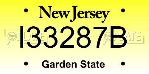 I33287B New Jersey License Plate