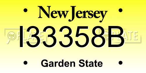 I33358B New Jersey License Plate
