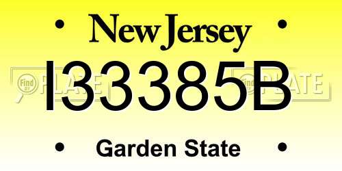 I33385B New Jersey License Plate