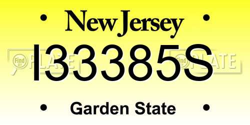 I33385S New Jersey License Plate