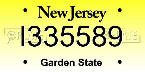I335589 New Jersey License Plate