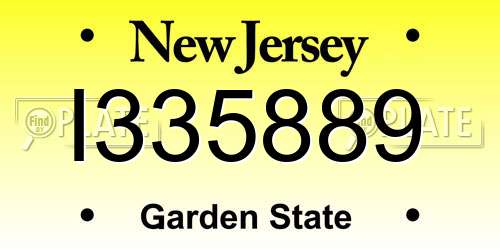 I335889 New Jersey License Plate