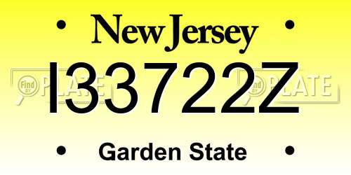 I33722Z New Jersey License Plate