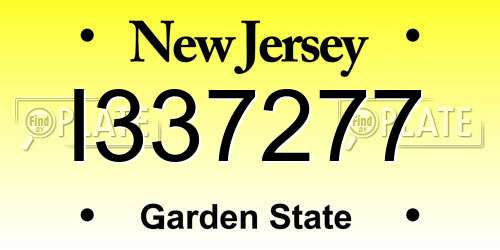 I337277 New Jersey License Plate