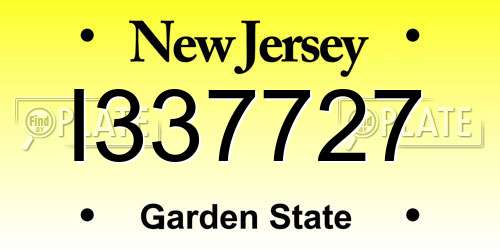 I337727 New Jersey License Plate