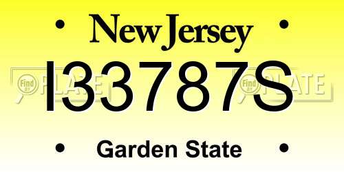 I33787S New Jersey License Plate
