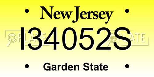 I34052S New Jersey License Plate