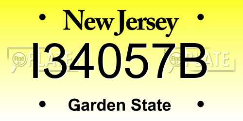 I34057B New Jersey License Plate