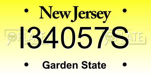 I34057S New Jersey License Plate