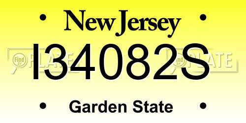 I34082S New Jersey License Plate