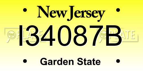 I34087B New Jersey License Plate