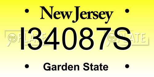I34087S New Jersey License Plate