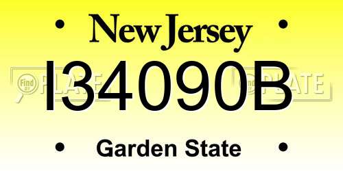 I34090B New Jersey License Plate