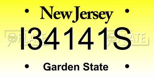 I34141S New Jersey License Plate