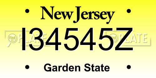 I34545Z New Jersey License Plate