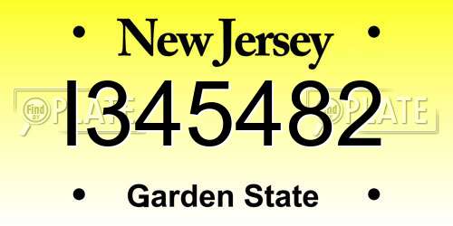 I345482 New Jersey License Plate