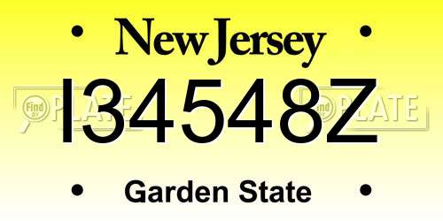 I34548Z New Jersey License Plate