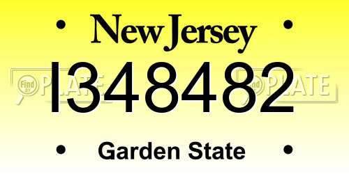 I348482 New Jersey License Plate