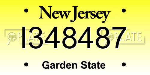 I348487 New Jersey License Plate