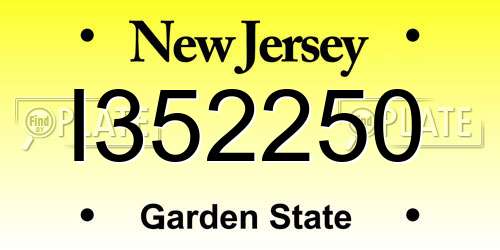 I352250 New Jersey License Plate