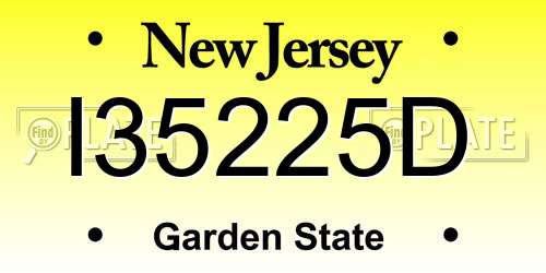 I35225D New Jersey License Plate