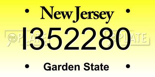 I352280 New Jersey License Plate