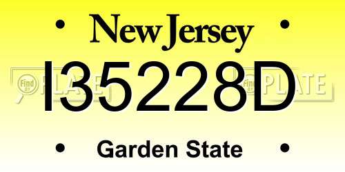 I35228D New Jersey License Plate
