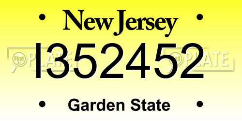 I352452 New Jersey License Plate