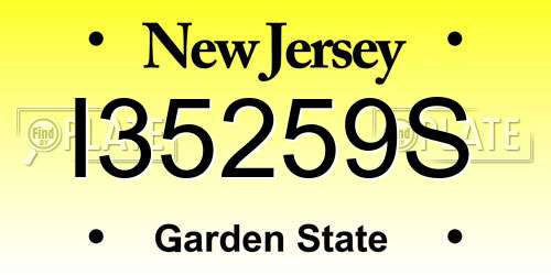 I35259S New Jersey License Plate