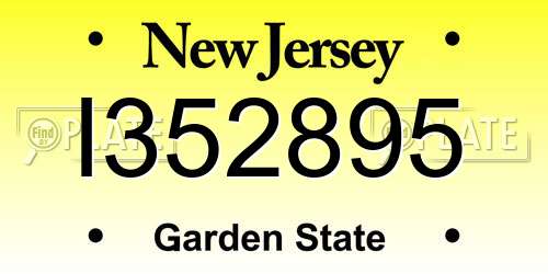 I352895 New Jersey License Plate