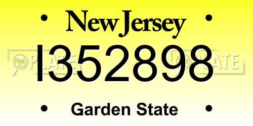 I352898 New Jersey License Plate