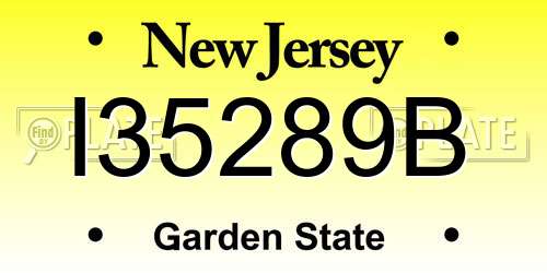 I35289B New Jersey License Plate