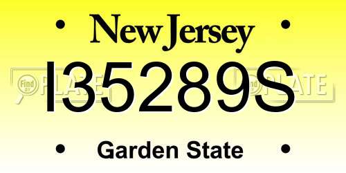 I35289S New Jersey License Plate
