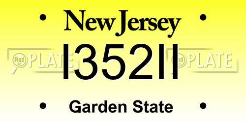 I352II New Jersey License Plate