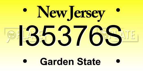 I35376S New Jersey License Plate