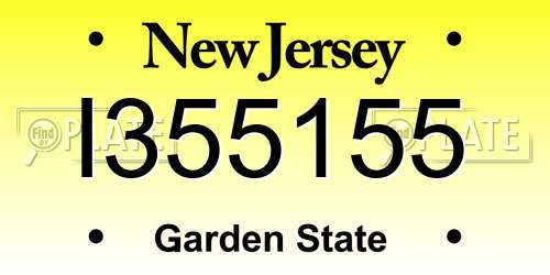 I355155 New Jersey License Plate